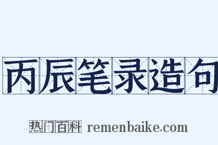 丙辰笔录造句是什么意思的图片